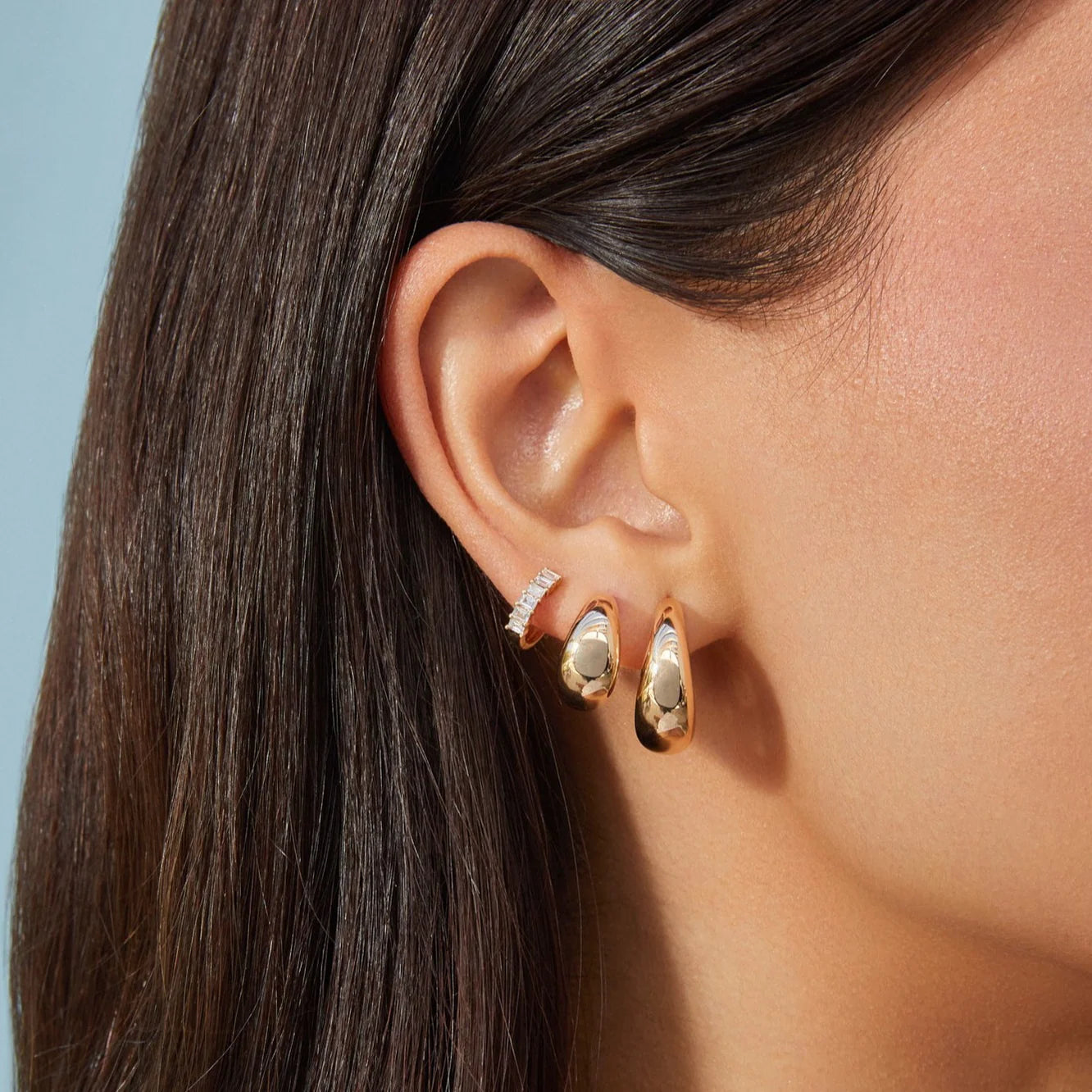 Gold Jumbo Dome Huggie Earring