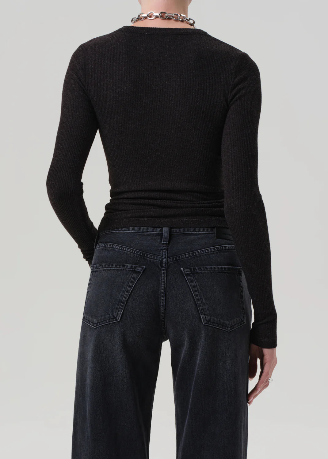 Bina Crewneck in Heather Brown