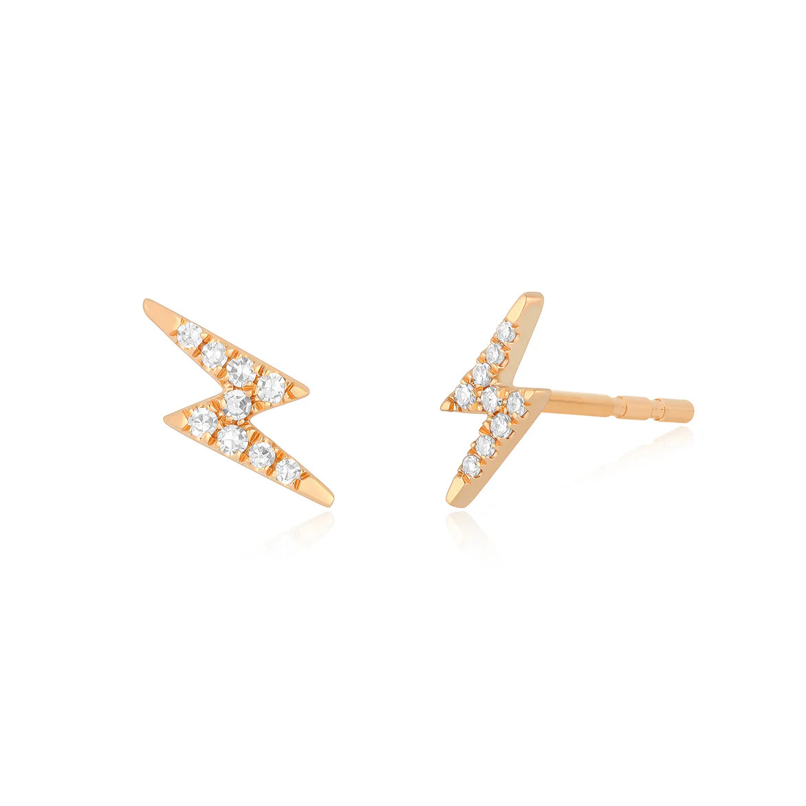Diamond Mini Lighting Bolt Stud Earring