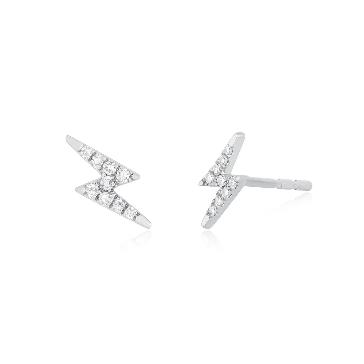 Diamond Mini Lighting Bolt Stud Earring