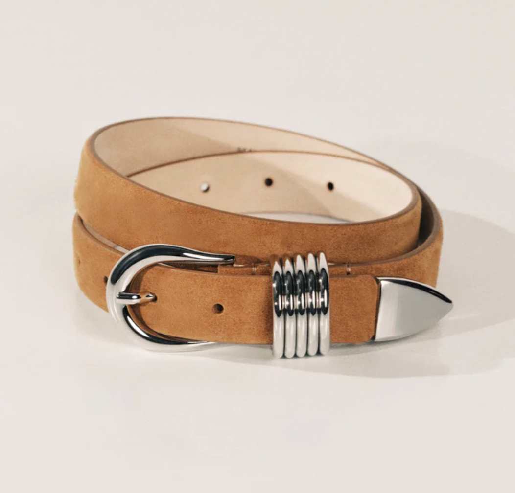 Hollyhock Suede Silver in Caramel