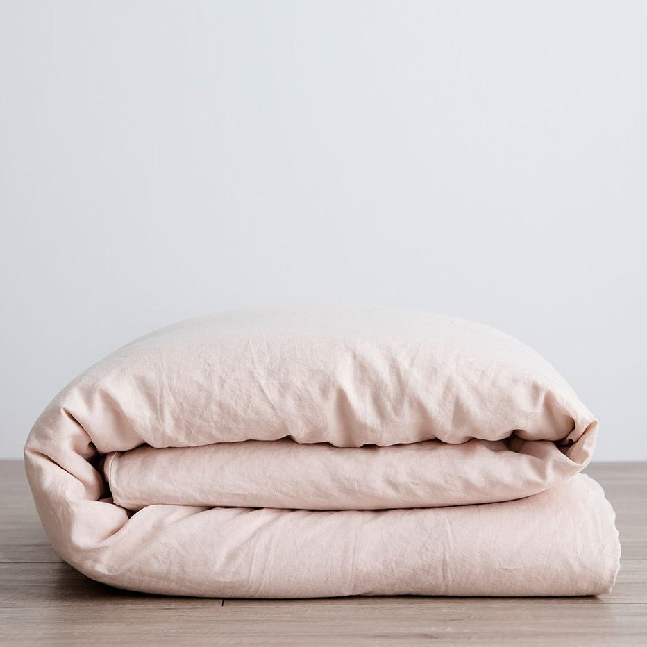 Linen Duvet Cover in Blush