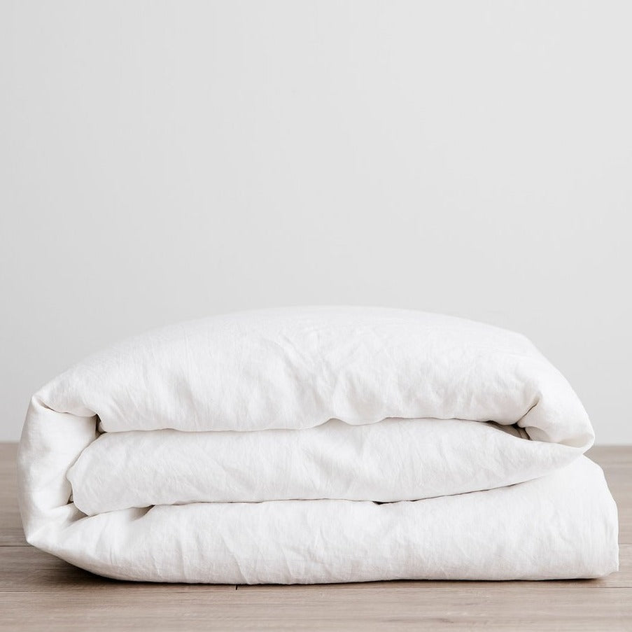 Linen Duvet Cover in White
