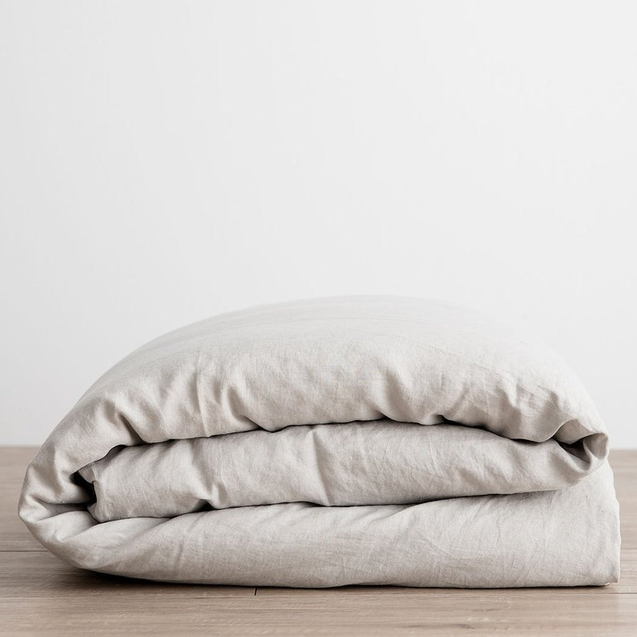 Linen Duvet Cover in Smoke Gray