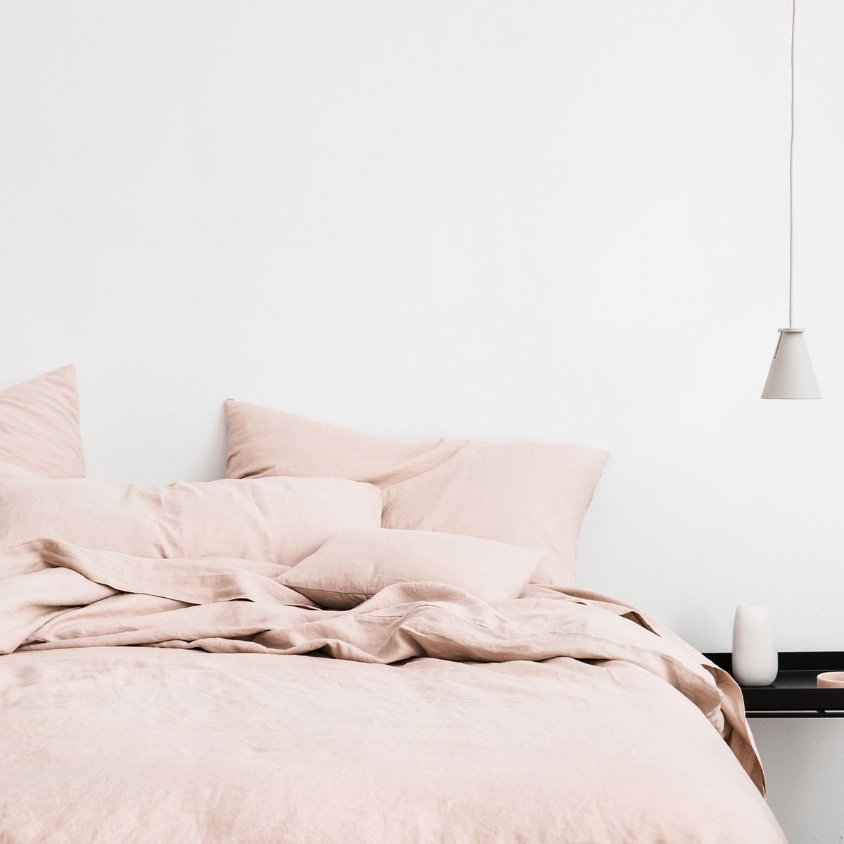 Linen Duvet Cover in Blush