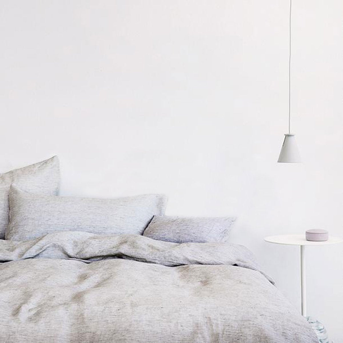 Linen Duvet Cover in Pinstripe