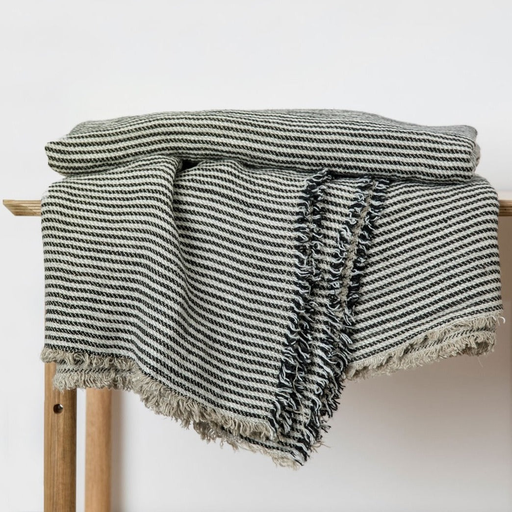 Mira Linen Throw in Ellis Stripe