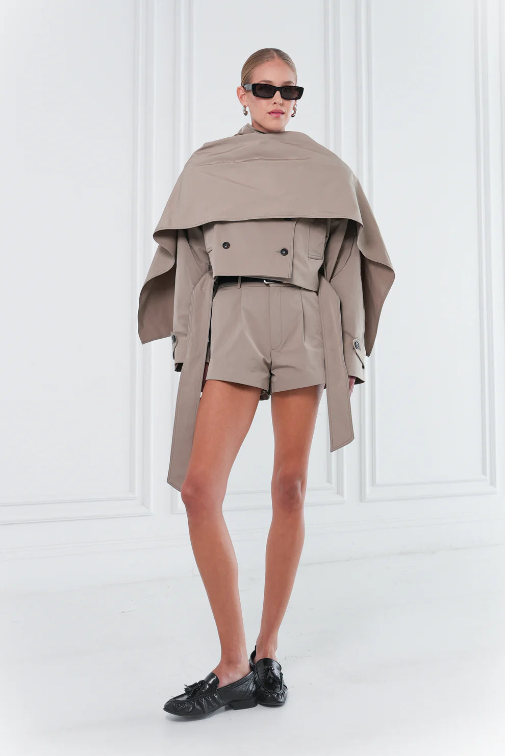 Celina Trench in Taupe