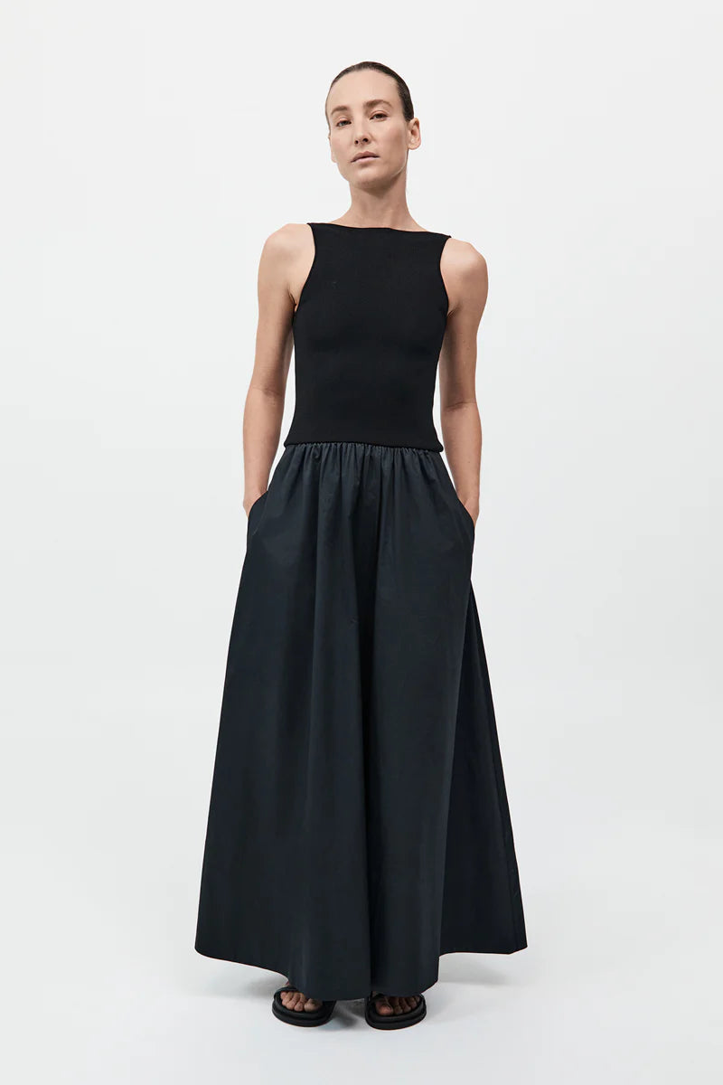 Bateau Cut Out Dress in Black