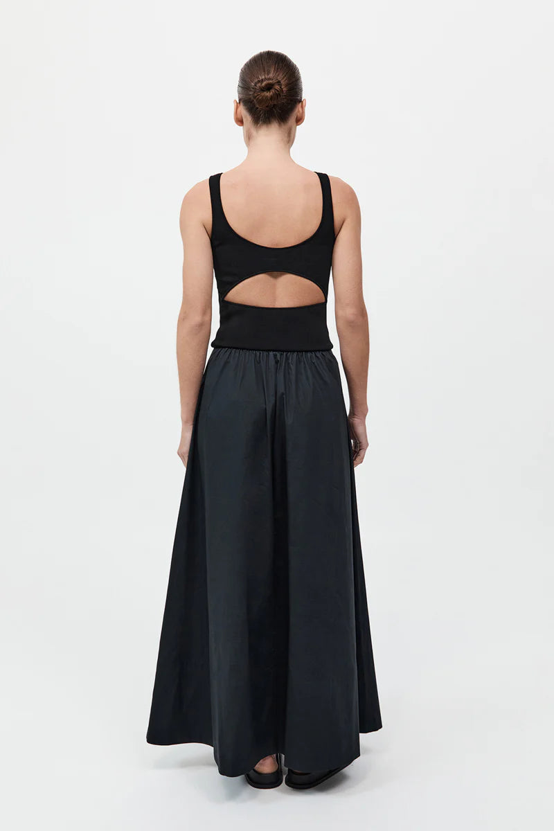 Bateau Cut Out Dress in Black