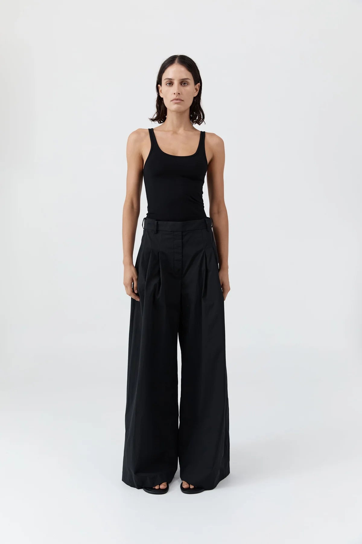 Adjustable Palazzo Pants in Black