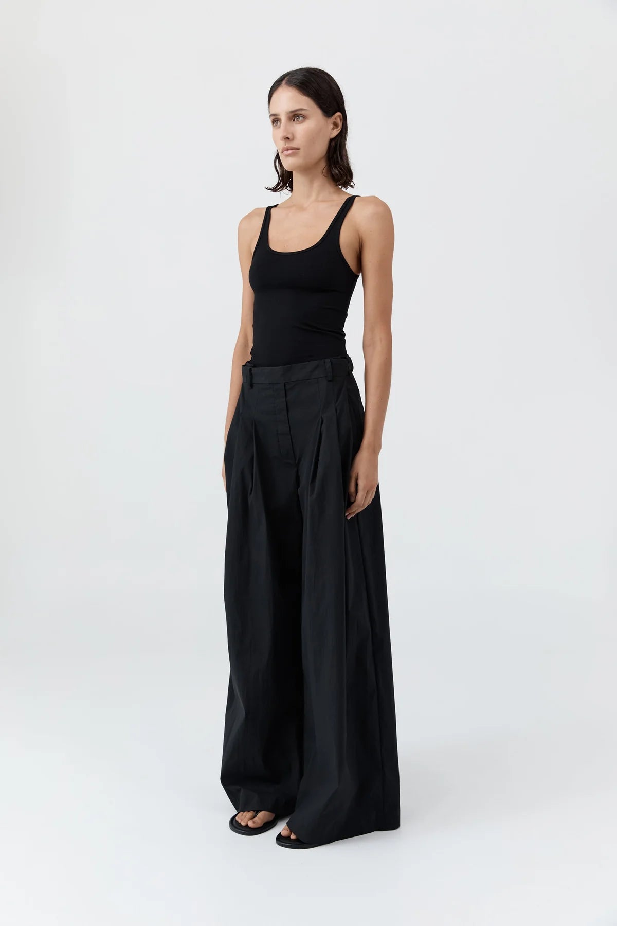 Adjustable Palazzo Pants in Black