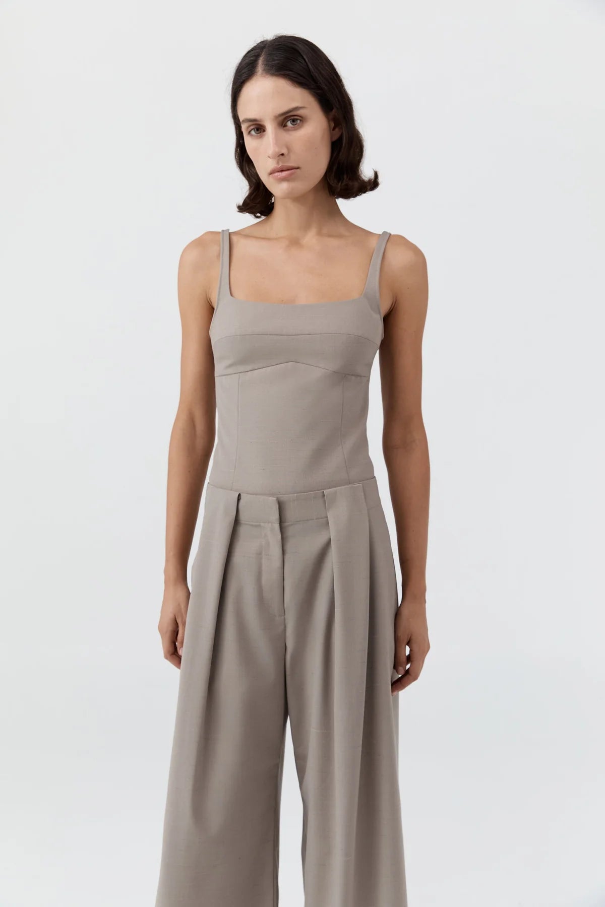 Tailored Bustier Top in Mousse