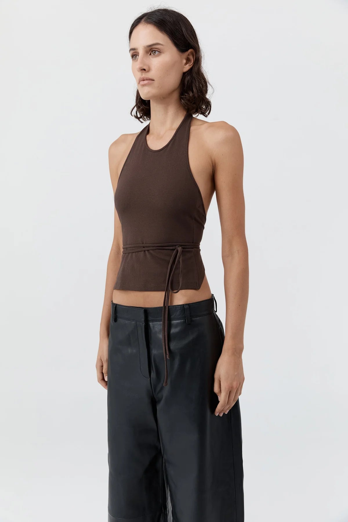 Soft Jersey Halter Top in Liqueur