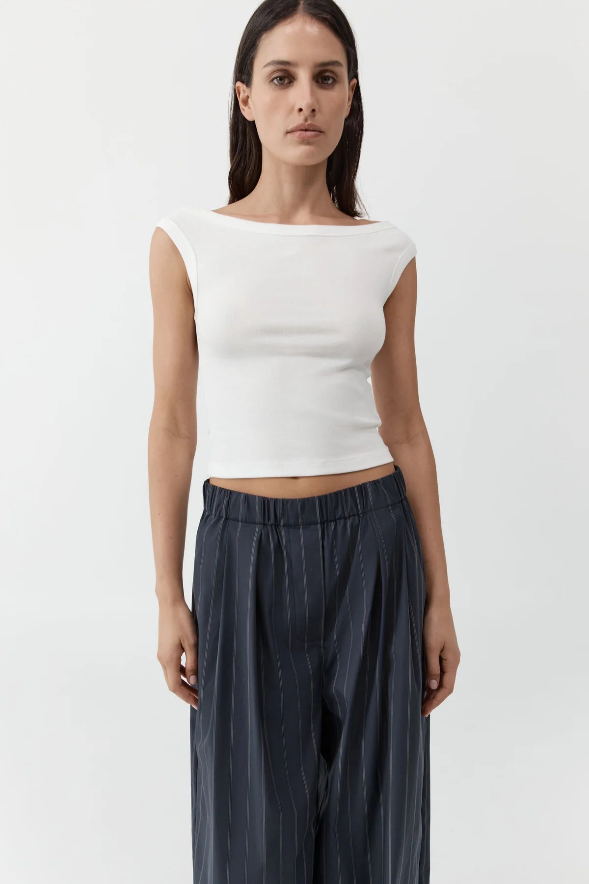 Organic Cotton Off Shoulder Top in White