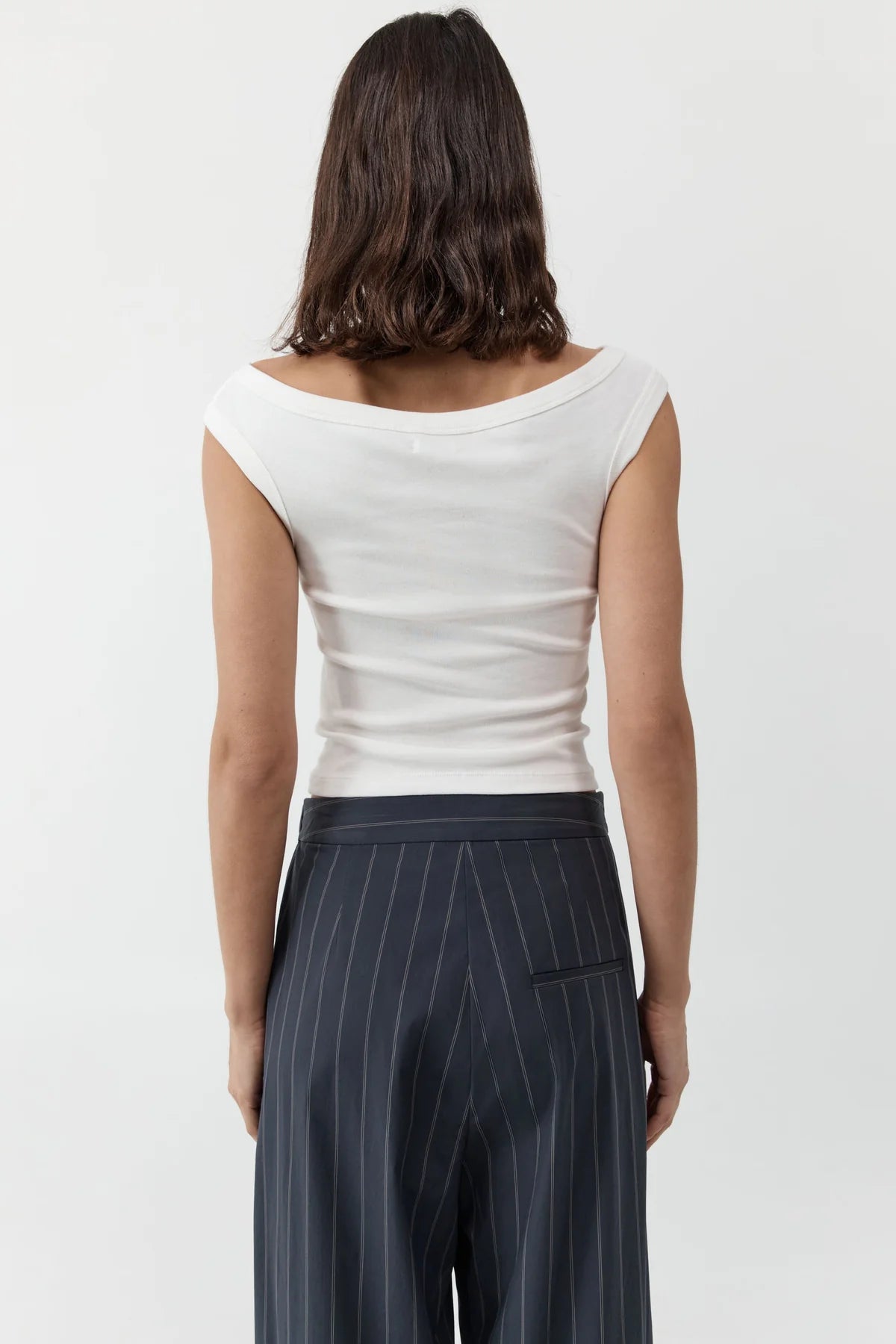 Organic Cotton Off Shoulder Top in White