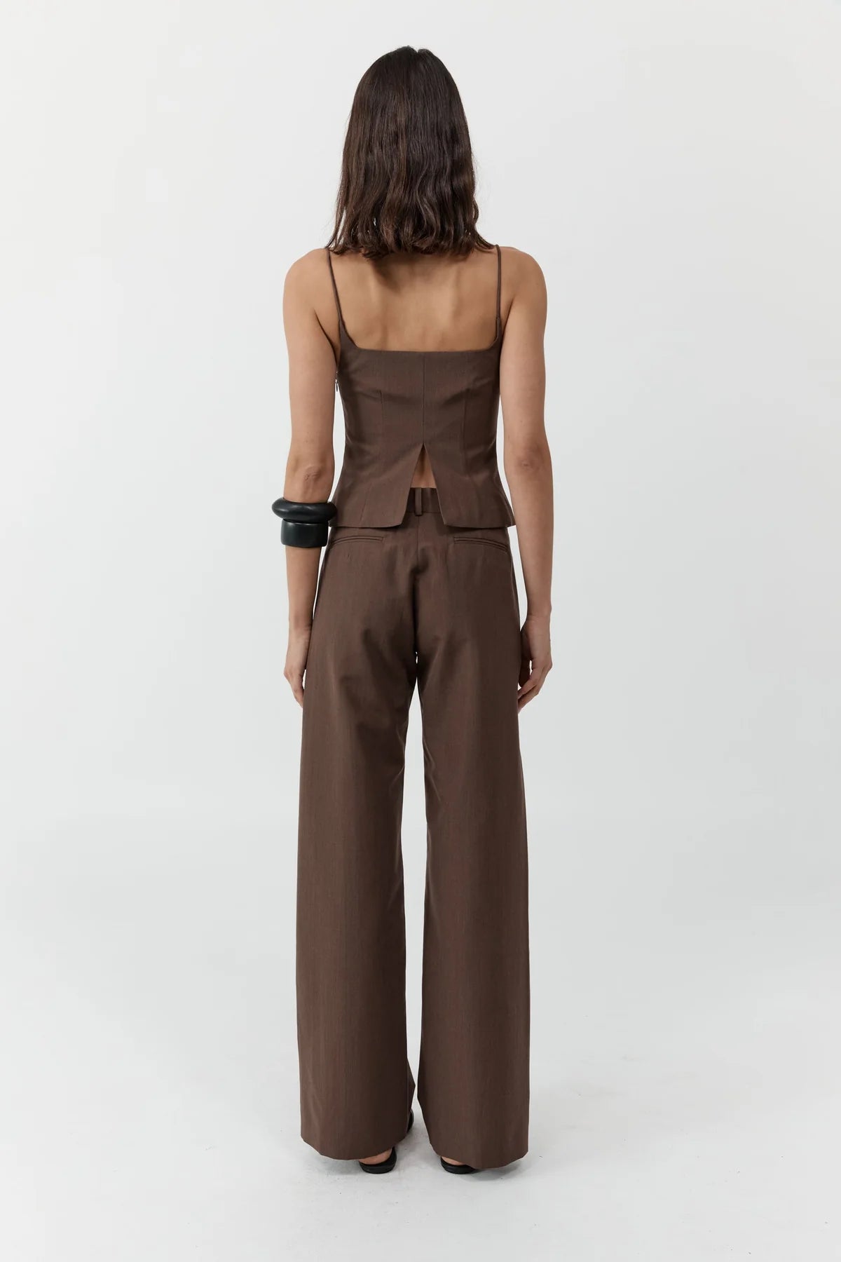 Silk Canvas Carter Trousers in Mud