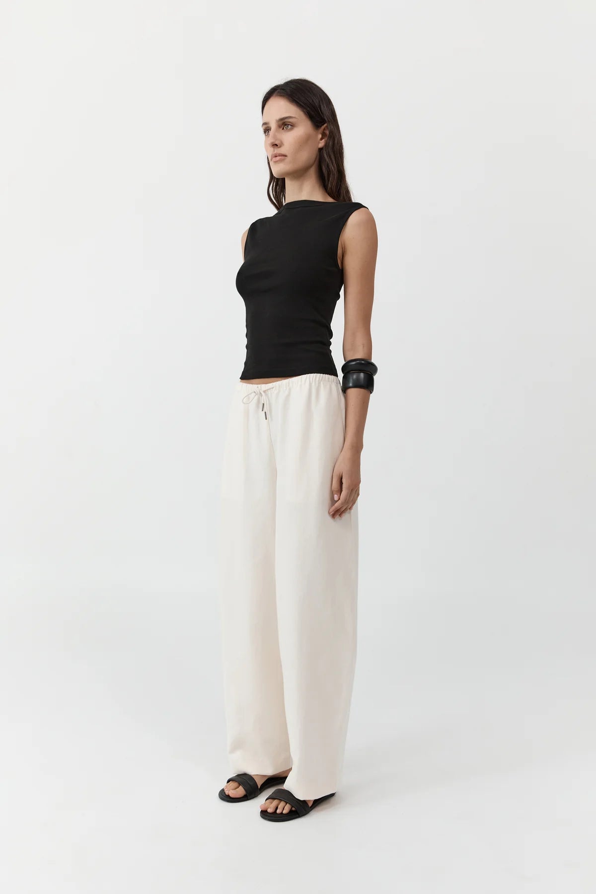Organic Cotton Ballerina Top in Jet Black