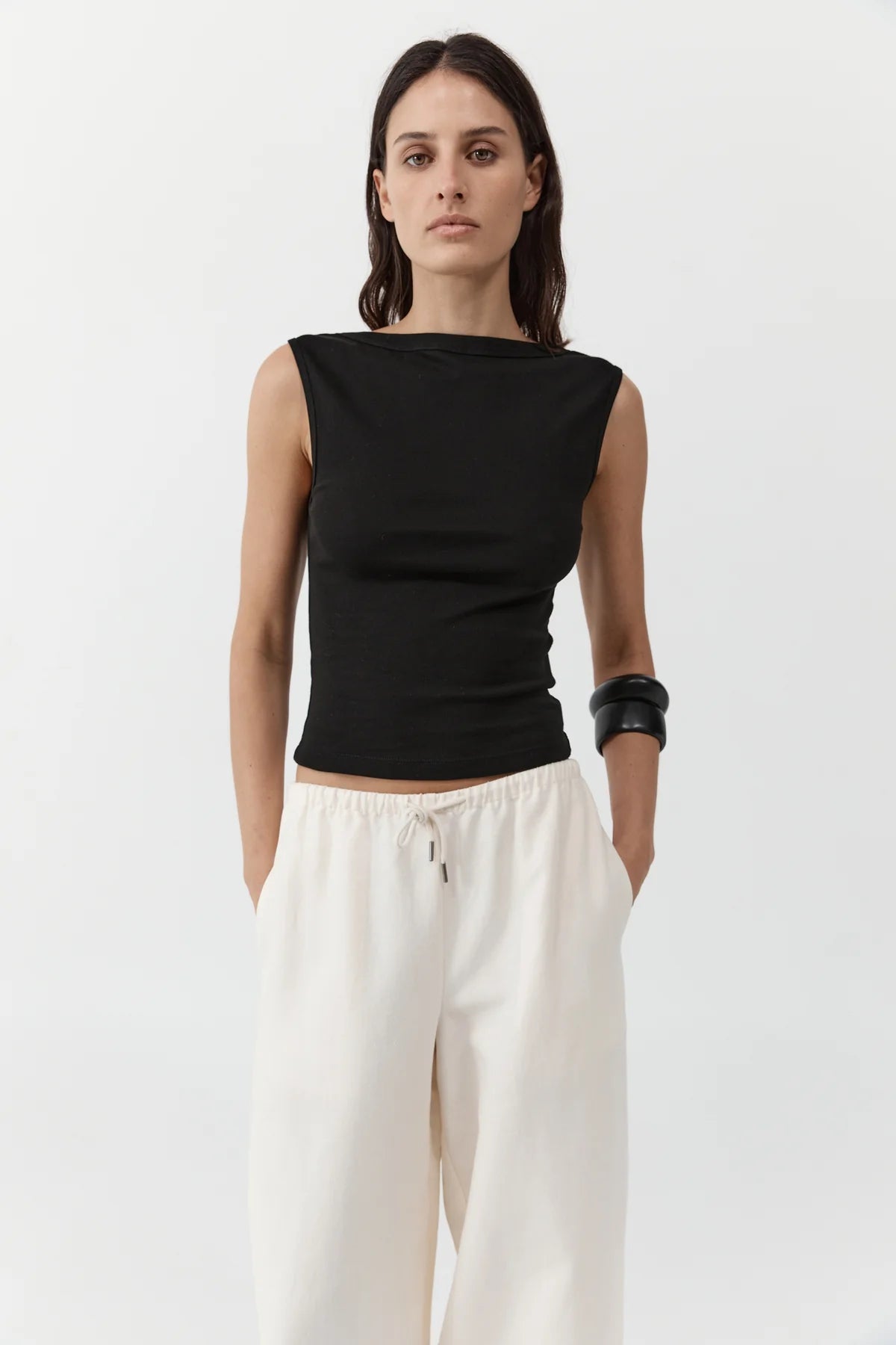 Organic Cotton Ballerina Top in Jet Black