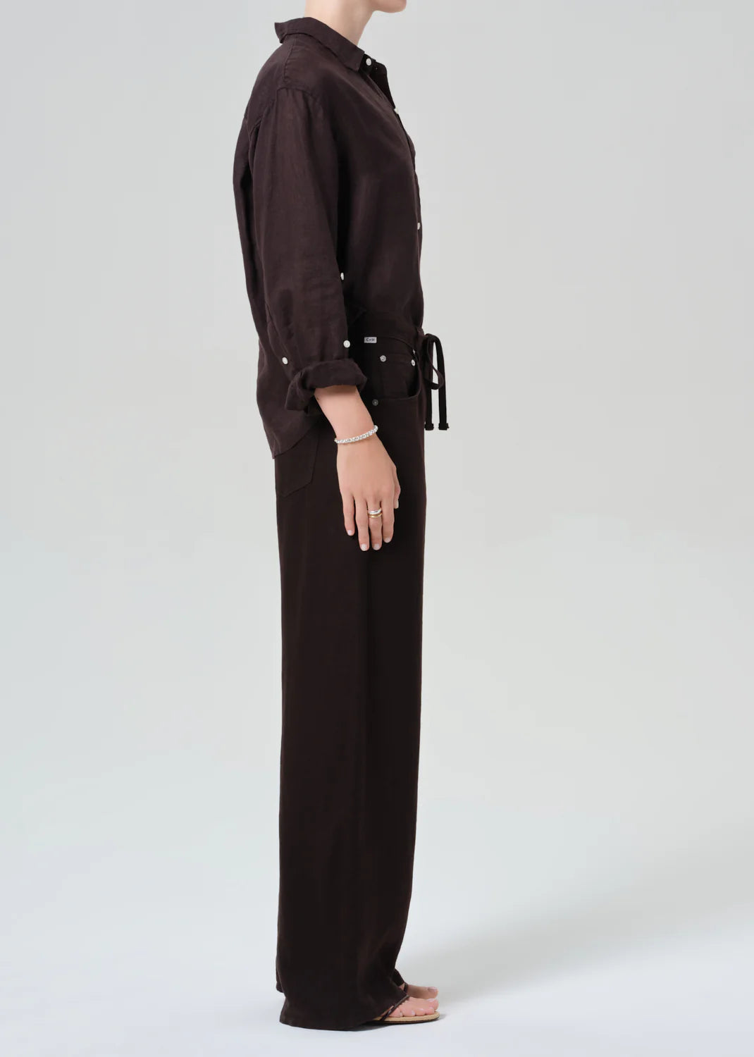 Brynn Drawstring Trouser in Chocolate