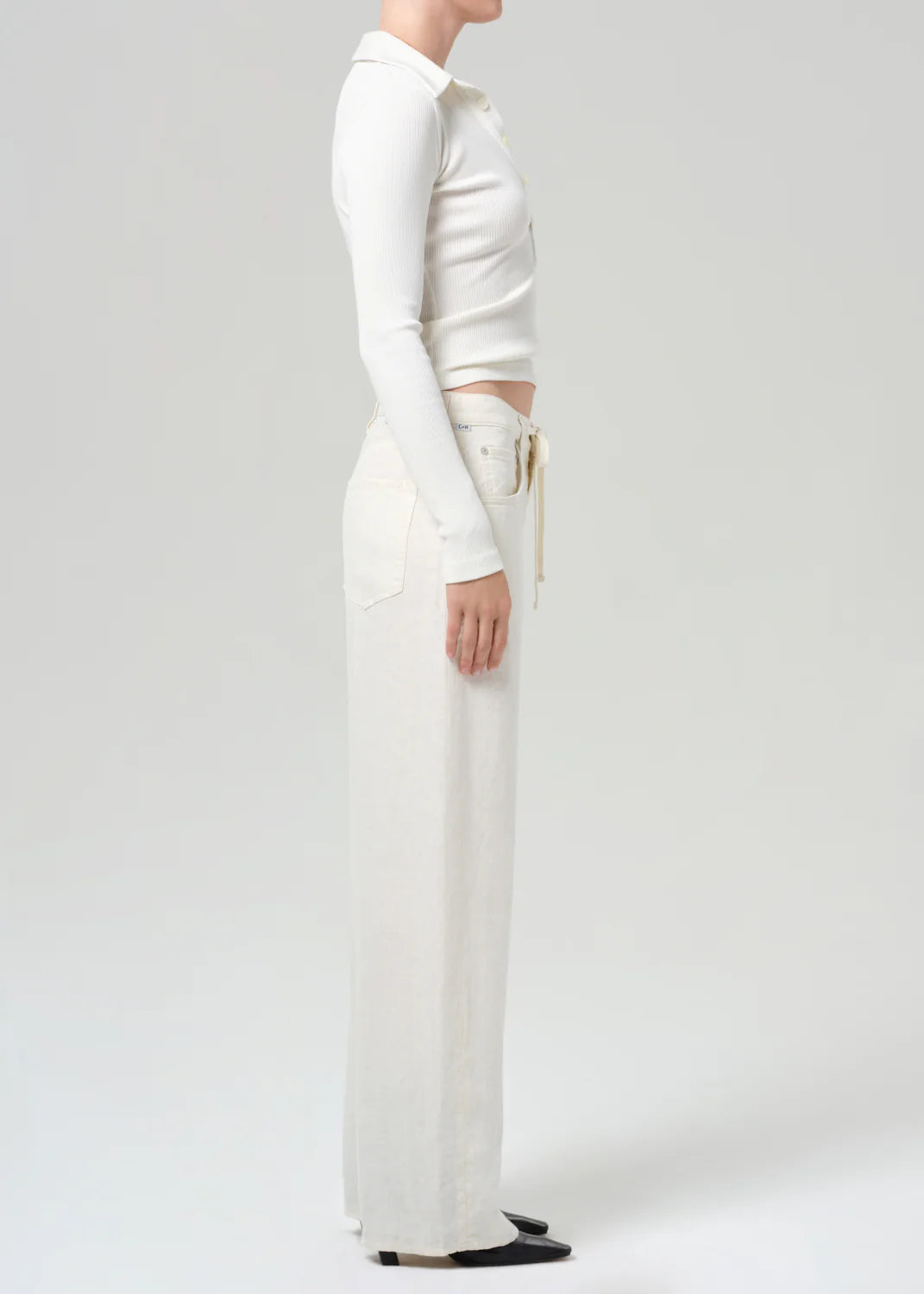 Brynn Drawstring Trouser in Vanilla