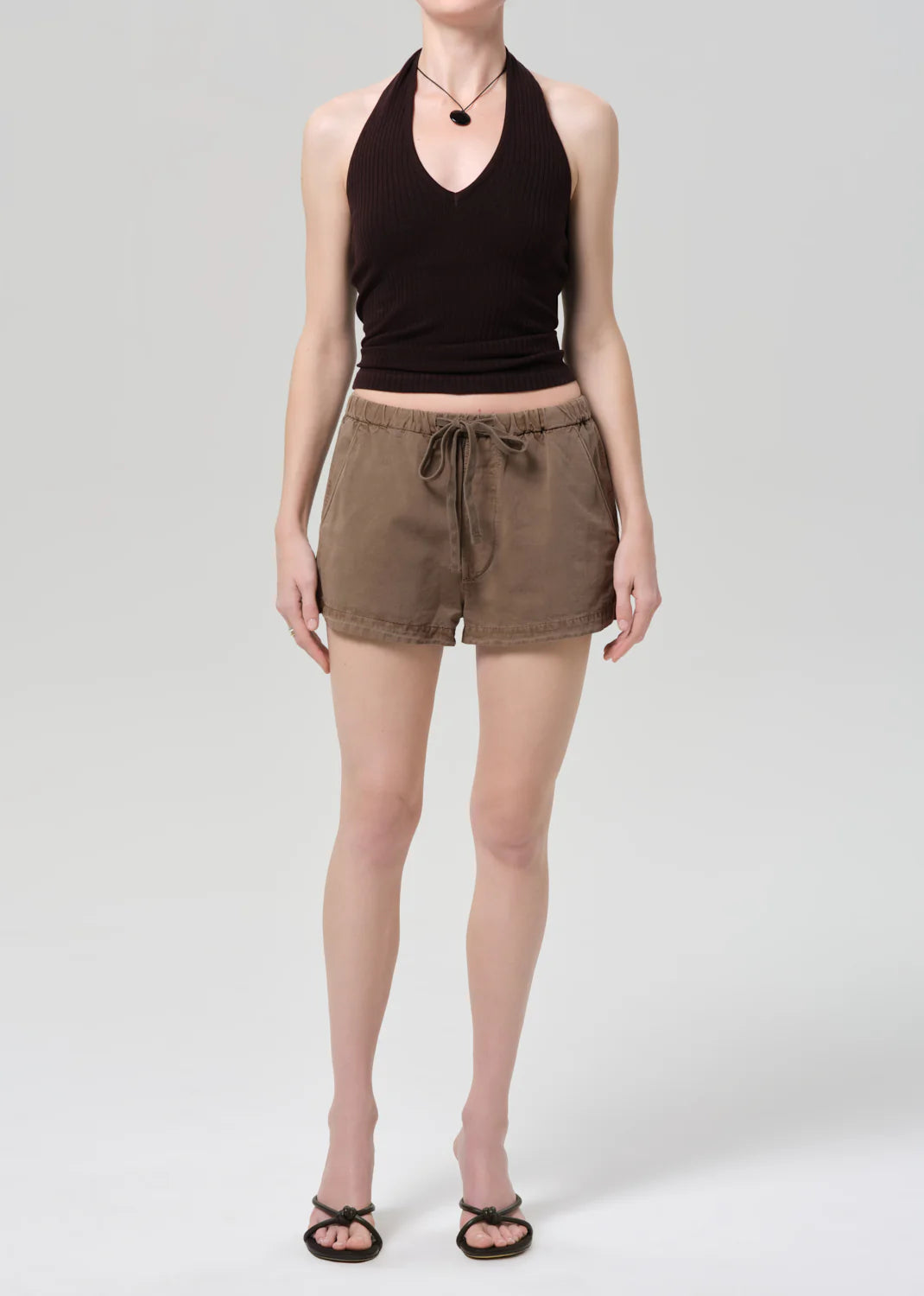 Este Drawstring Short in Cocoa