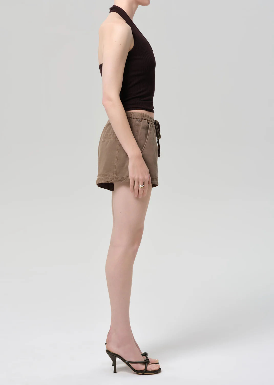 Este Drawstring Short in Cocoa