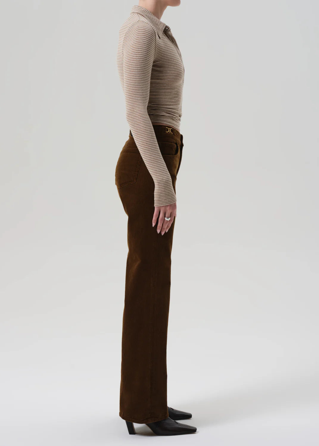 Kimberly Flare Corduroy with Horsebit in Manuka