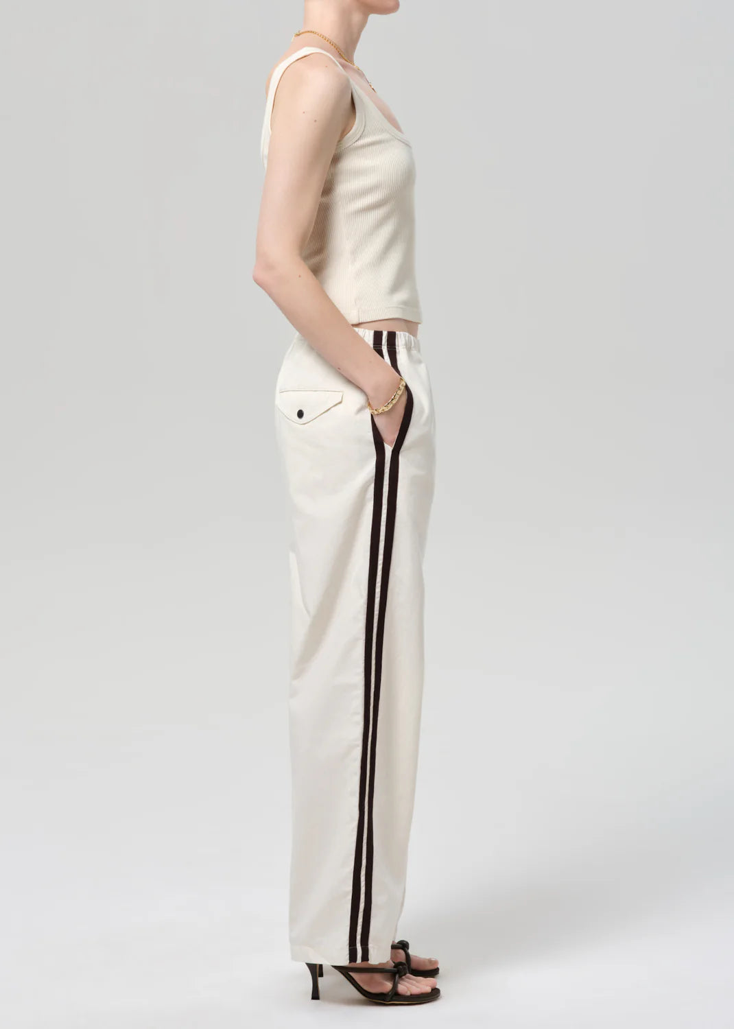 Aurora Track Pant in Cream