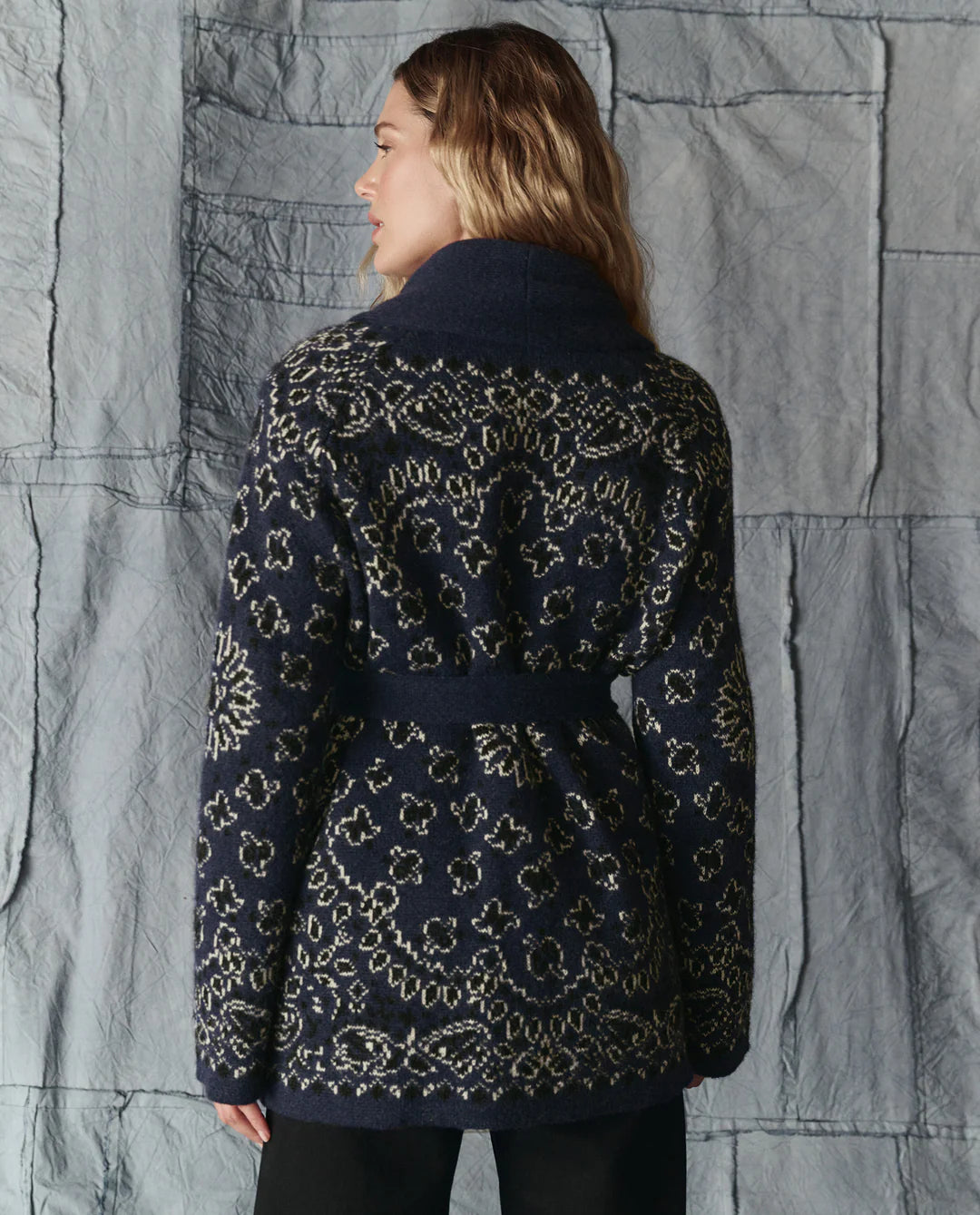 The Bandana Riding Cardigan in Navy
