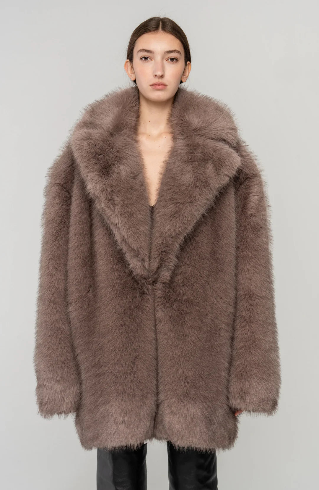 Fonzee Coat in Grey Brown