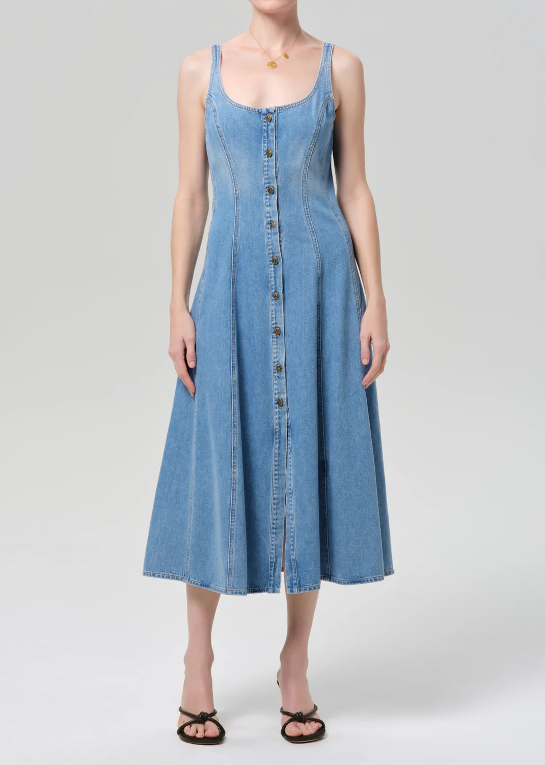 Noa Seamed Dress in Lapis