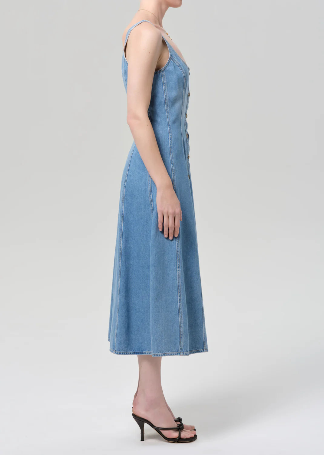 Noa Seamed Dress in Lapis