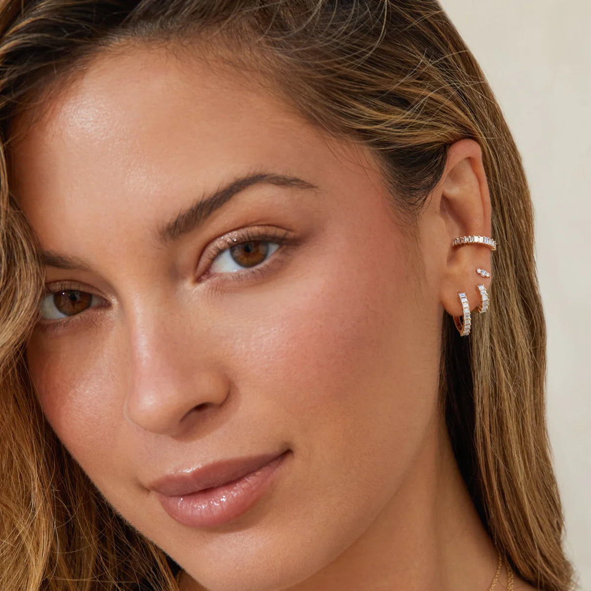 Prong Set Diamond Baguette Ear Cuff