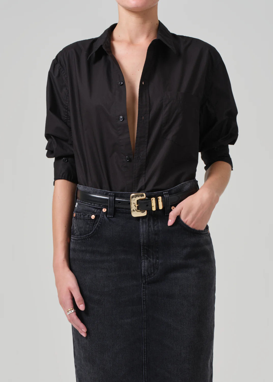 Shrunken Kayla Shirt in Black
