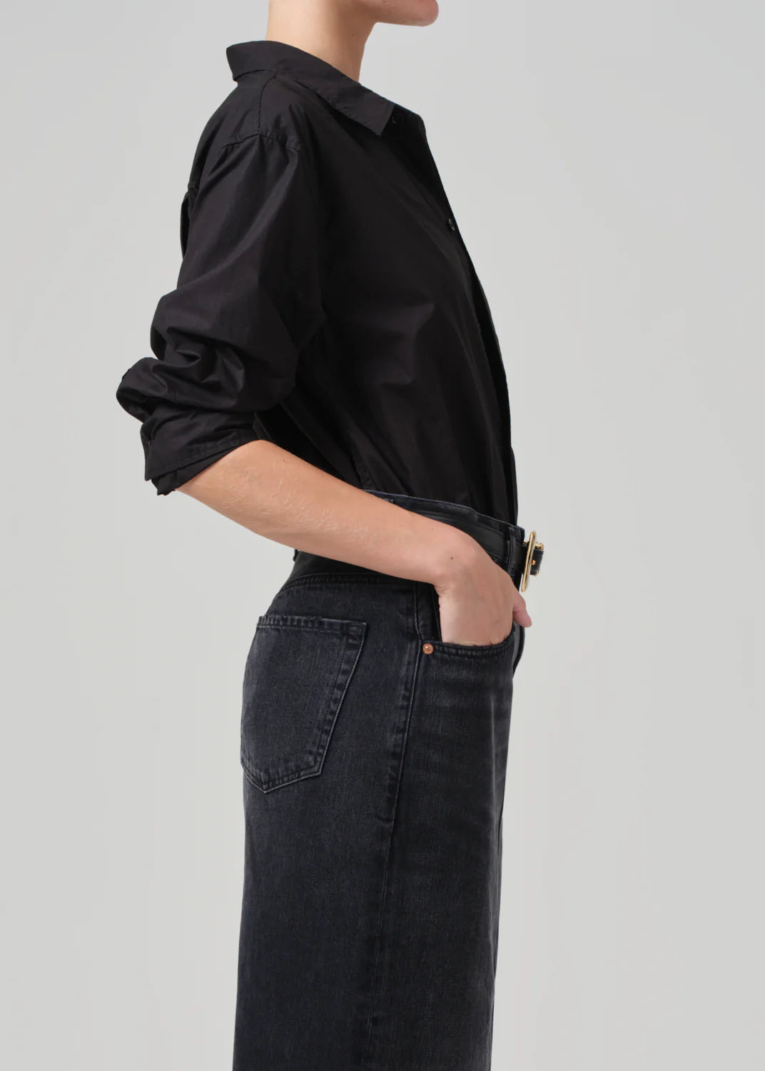 Shrunken Kayla Shirt in Black