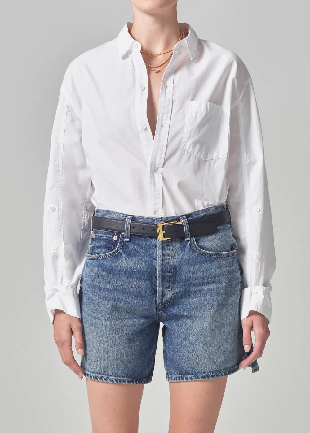 Shrunken Kayla Shirt in Optic White