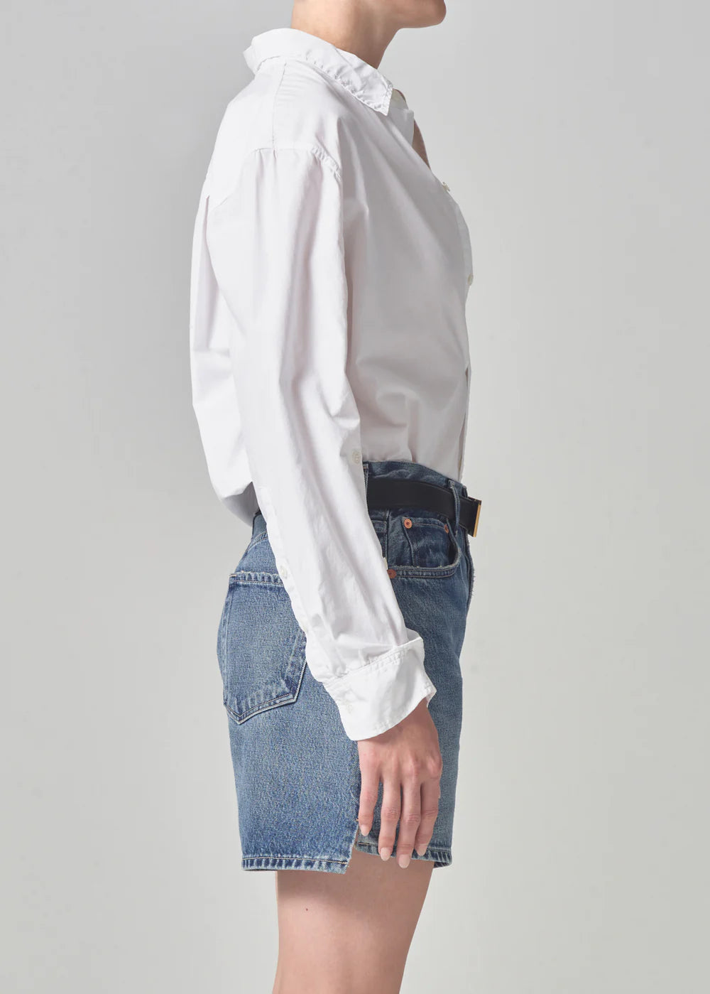 Shrunken Kayla Shirt in Optic White