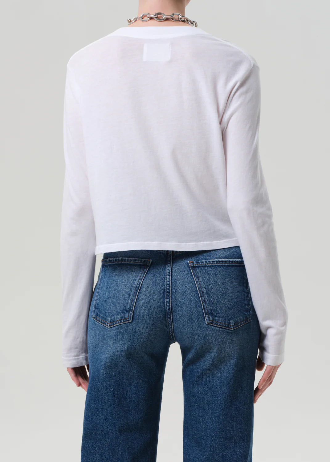 Sabine Cropped Long Sleeve in White