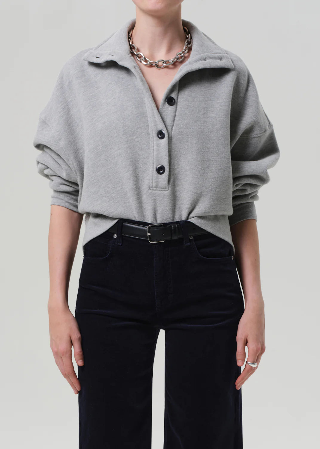 Mirelle Funnel Neck in Heather Grey