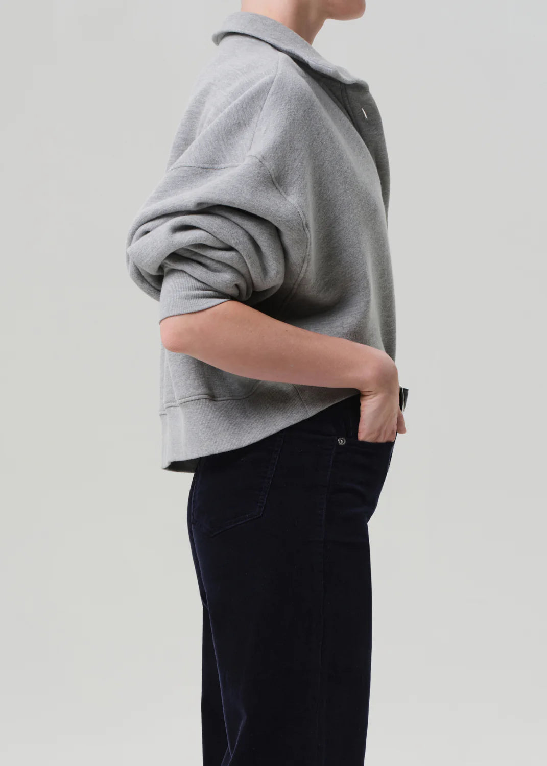 Mirelle Funnel Neck in Heather Grey