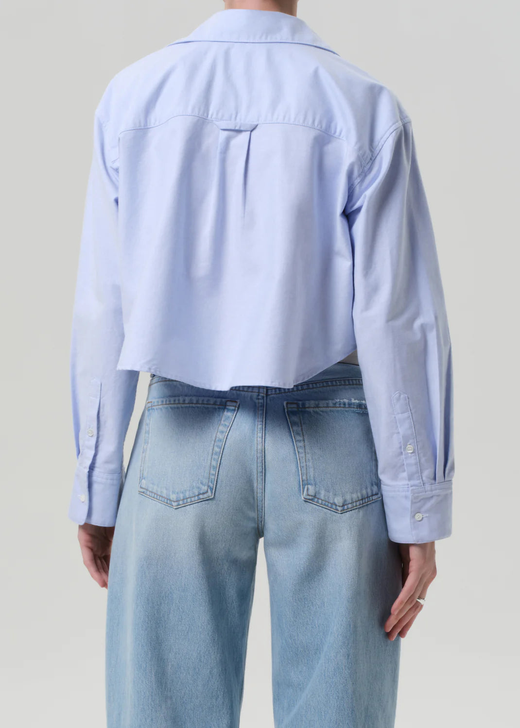 Ana Cropped Shirt in Blue