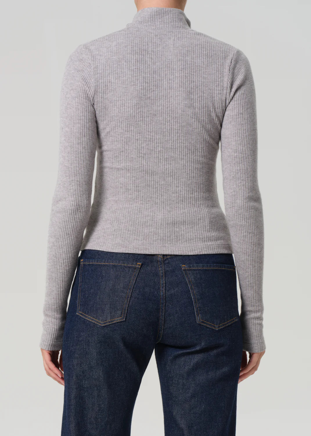 Zip Cardigan in Heather Grey