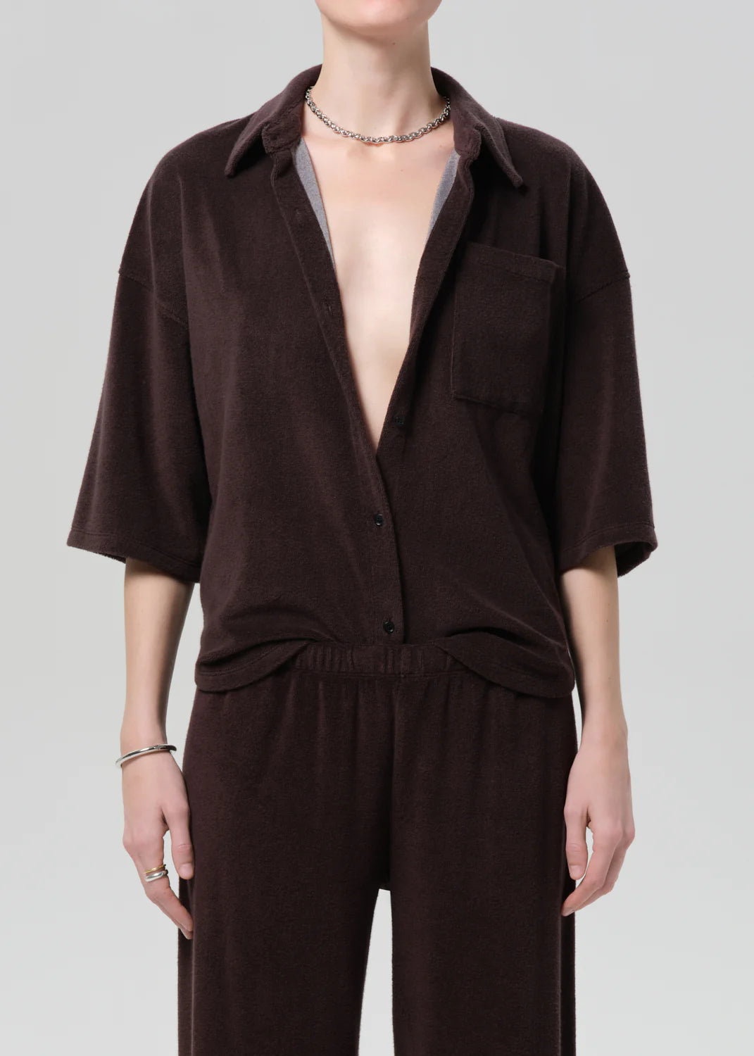 Francis Knit Shirt in Chocolate