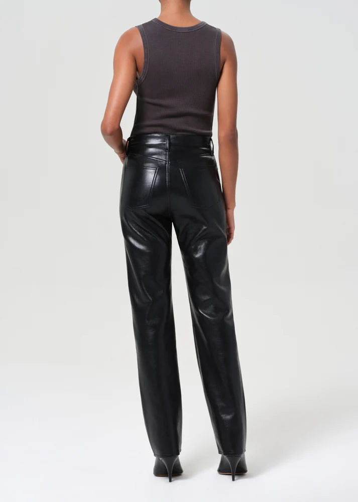 90's Pinch Waist Long in Leather