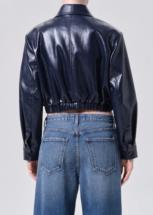 Nahla Cropped Jacket in Navy