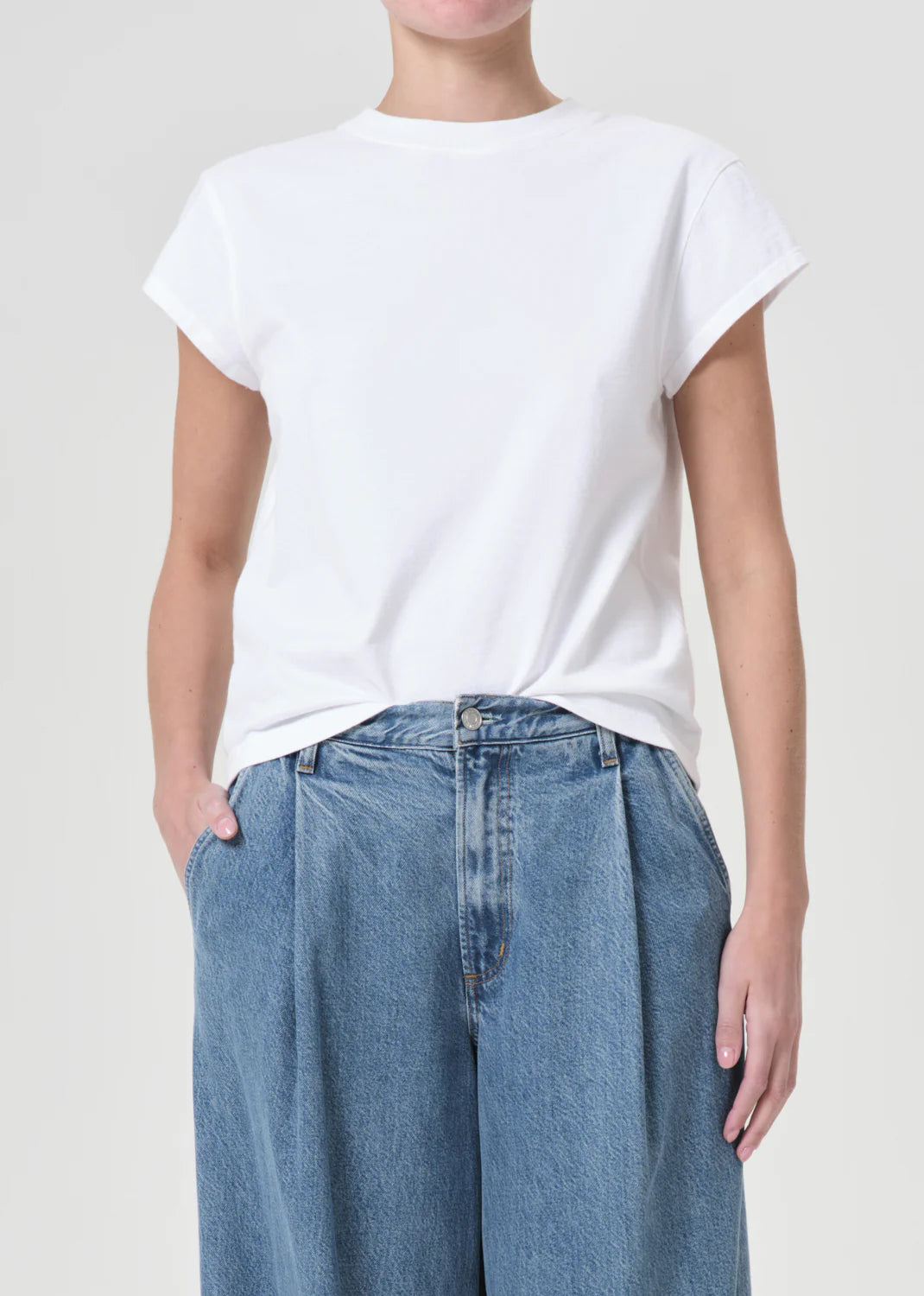 Bryce Cap Sleeve in White