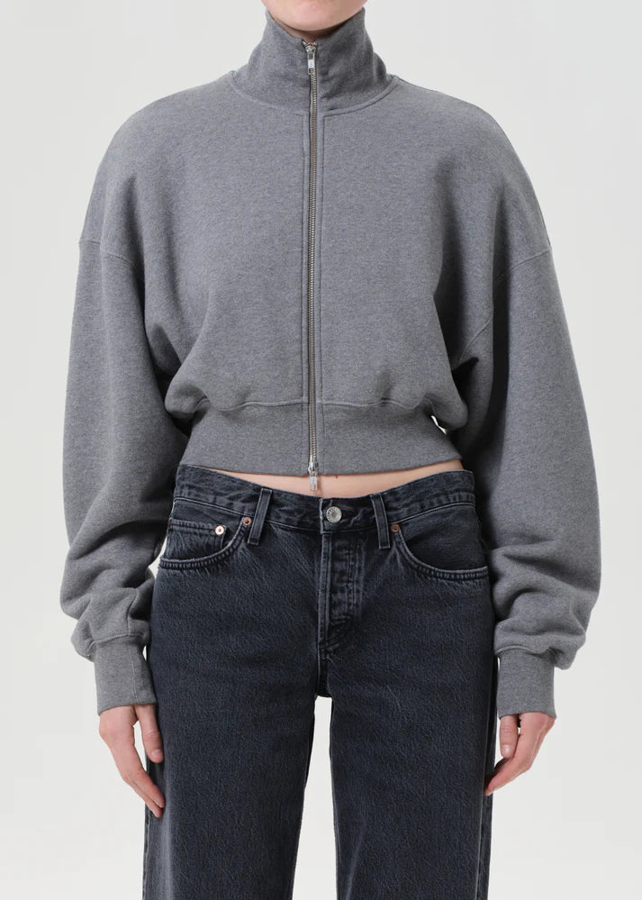 Darby Zip Up in Heather Grey