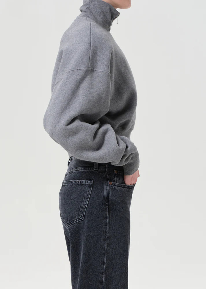 Darby Zip Up in Heather Grey