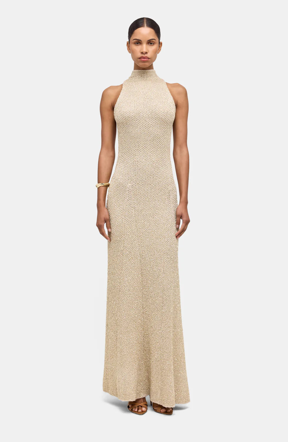 Alania Knit Dress in Champagne